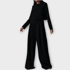 Elegant Wide-Leg Two-Piece Set