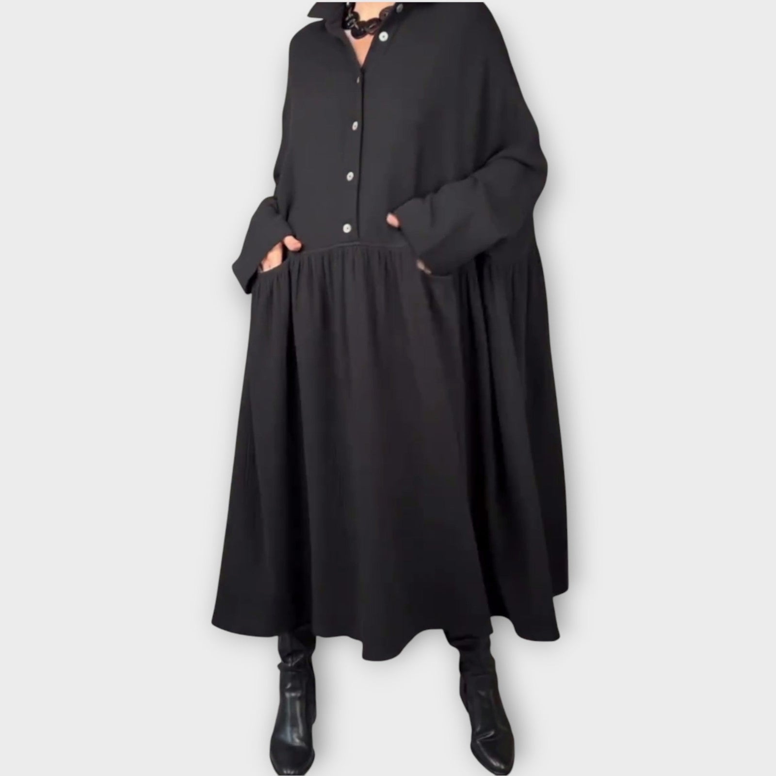 Classic Button-Down Midi Dress