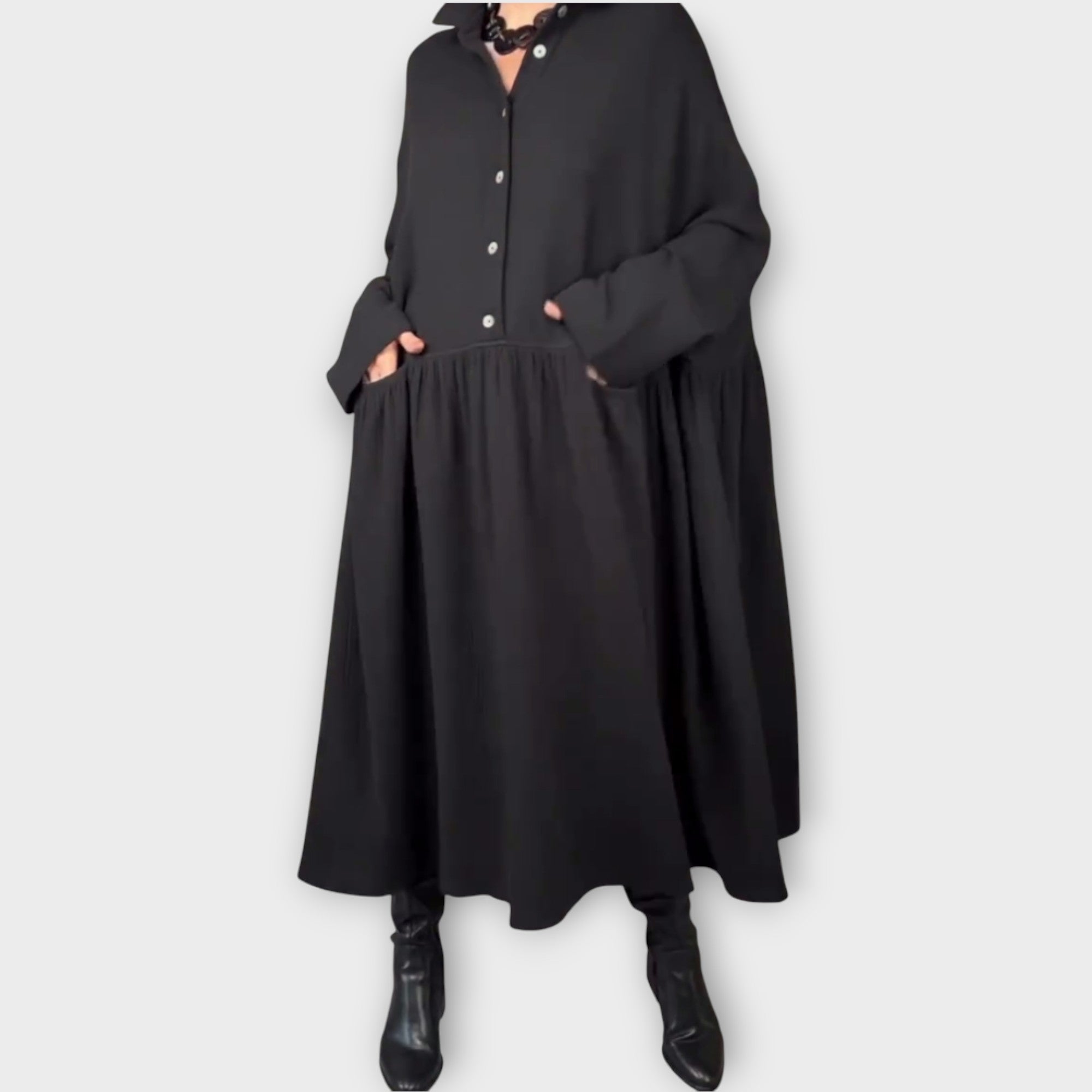 Classic Button-Down Midi Dress