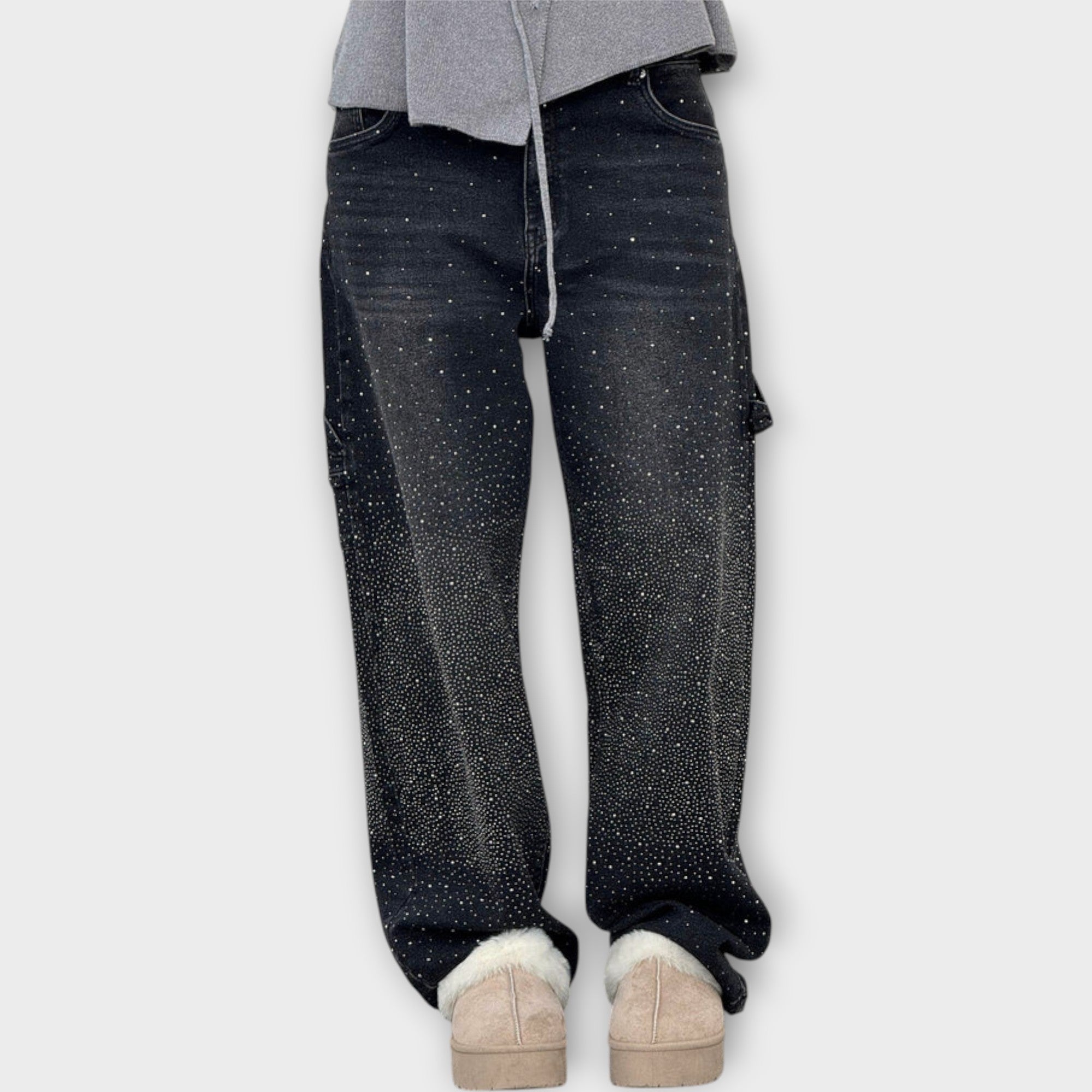 Splatter-Effect Relaxed Fit Jeans