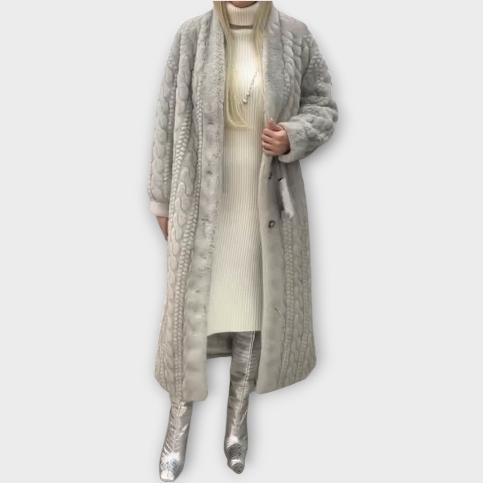 Elegant Faux Fur Long Winter Coat