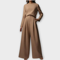 Elegant Wide-Leg Two-Piece Set
