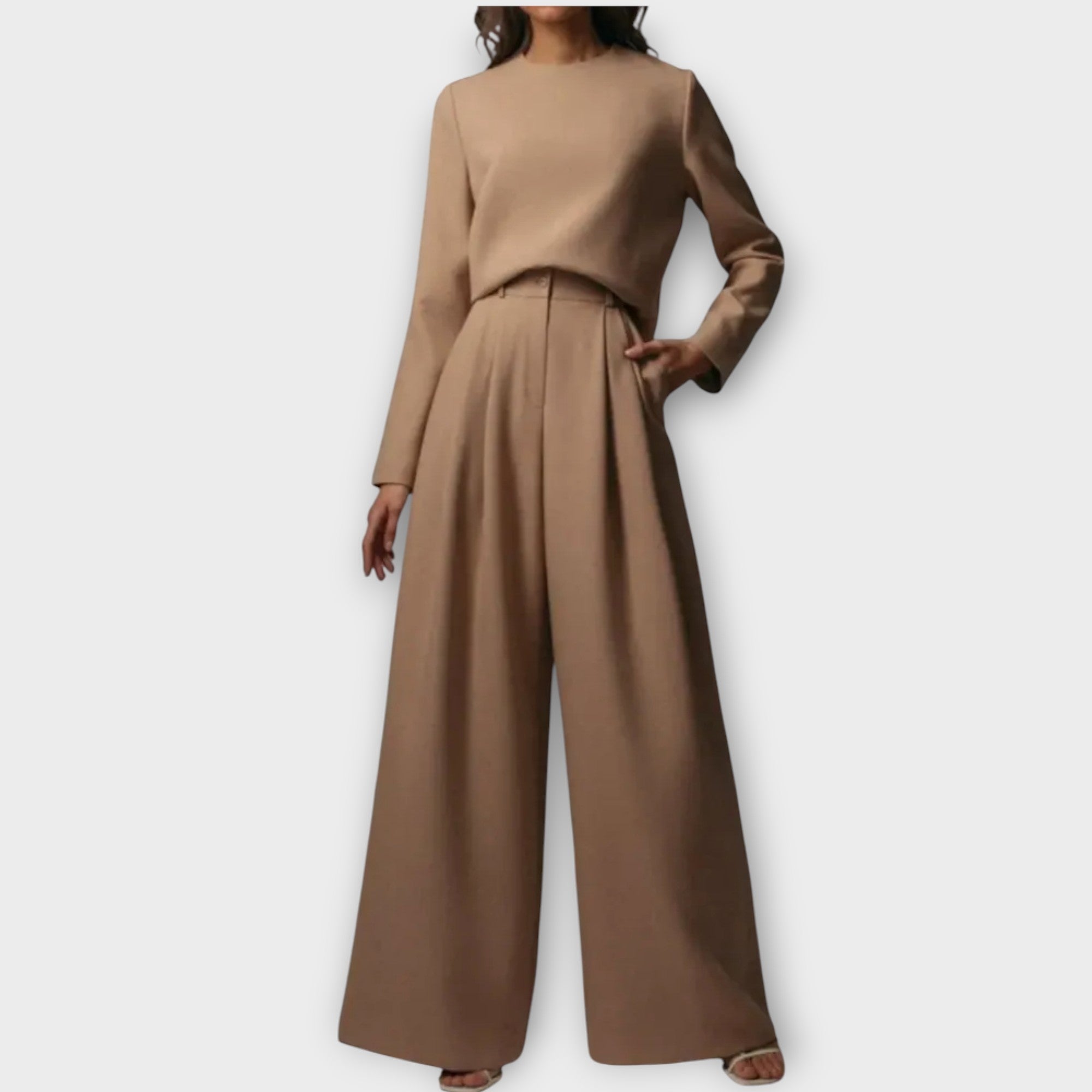 Elegant Wide-Leg Two-Piece Set