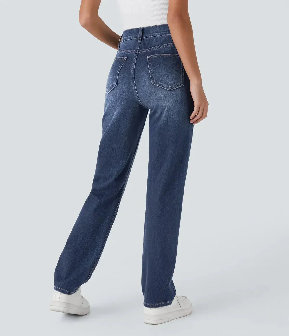 Elastic and Comfortable High-Waisted Trousers