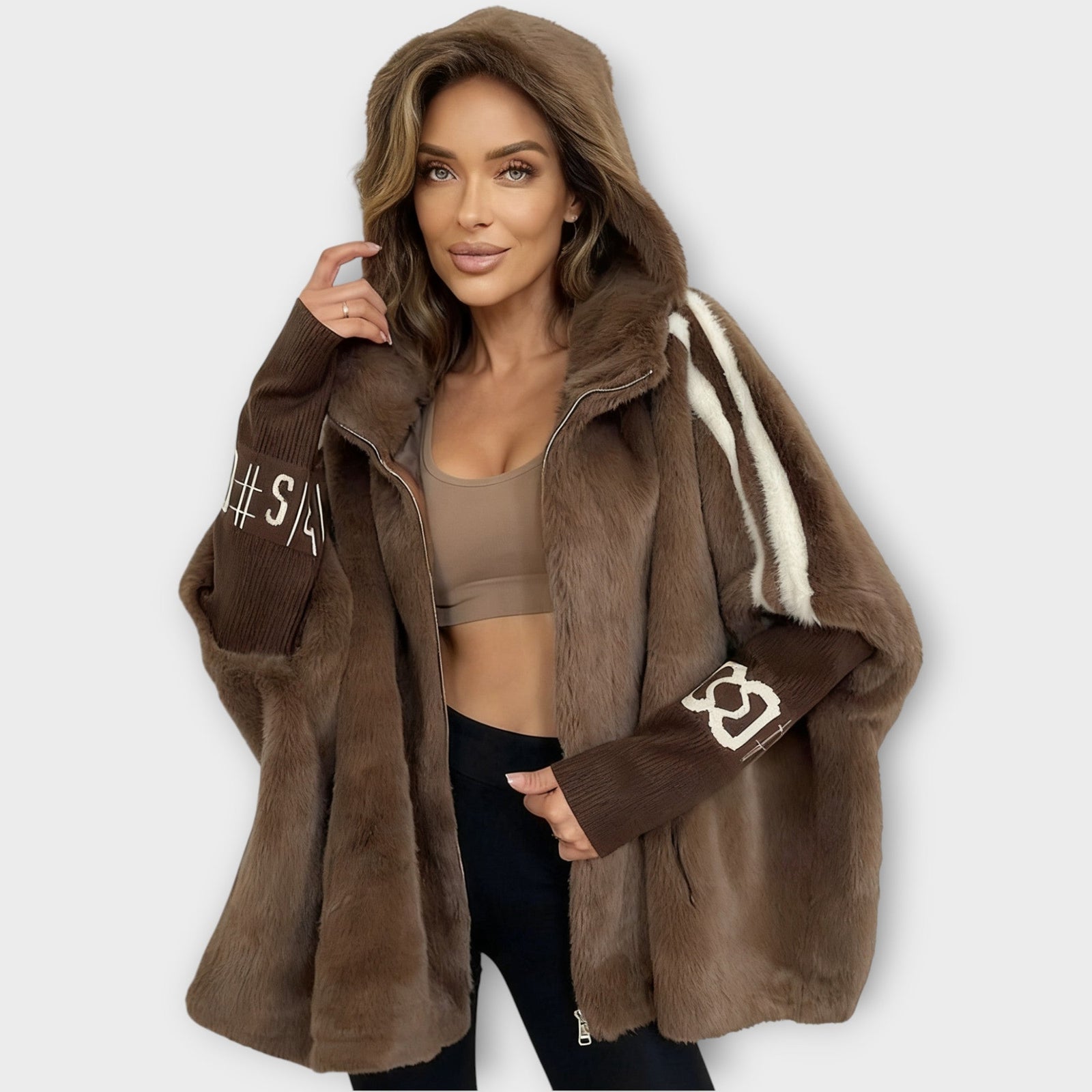 Luxury Faux Fur Hooded Jacket