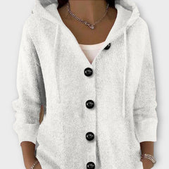 Cozy Button-Front Hooded Knit Cardigan