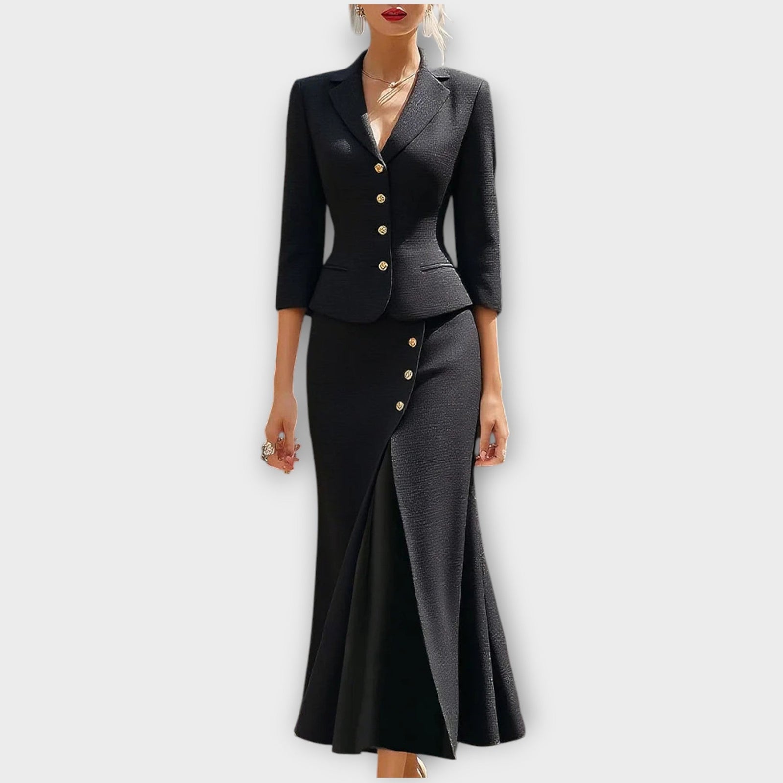 Elegant Tailored Skirt Suit