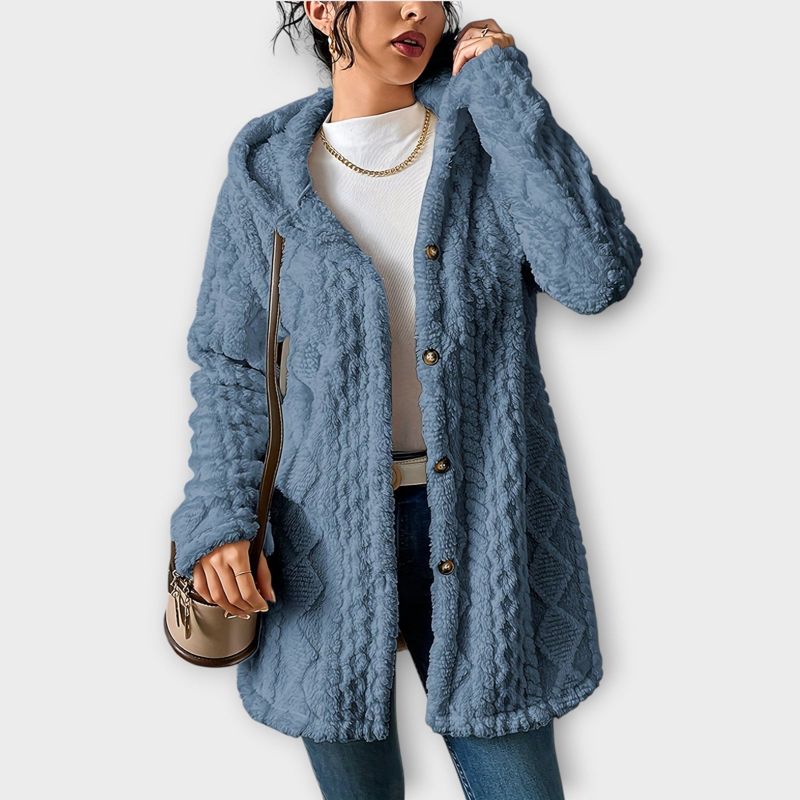 Cozy Textured Hooded Winter Jacket