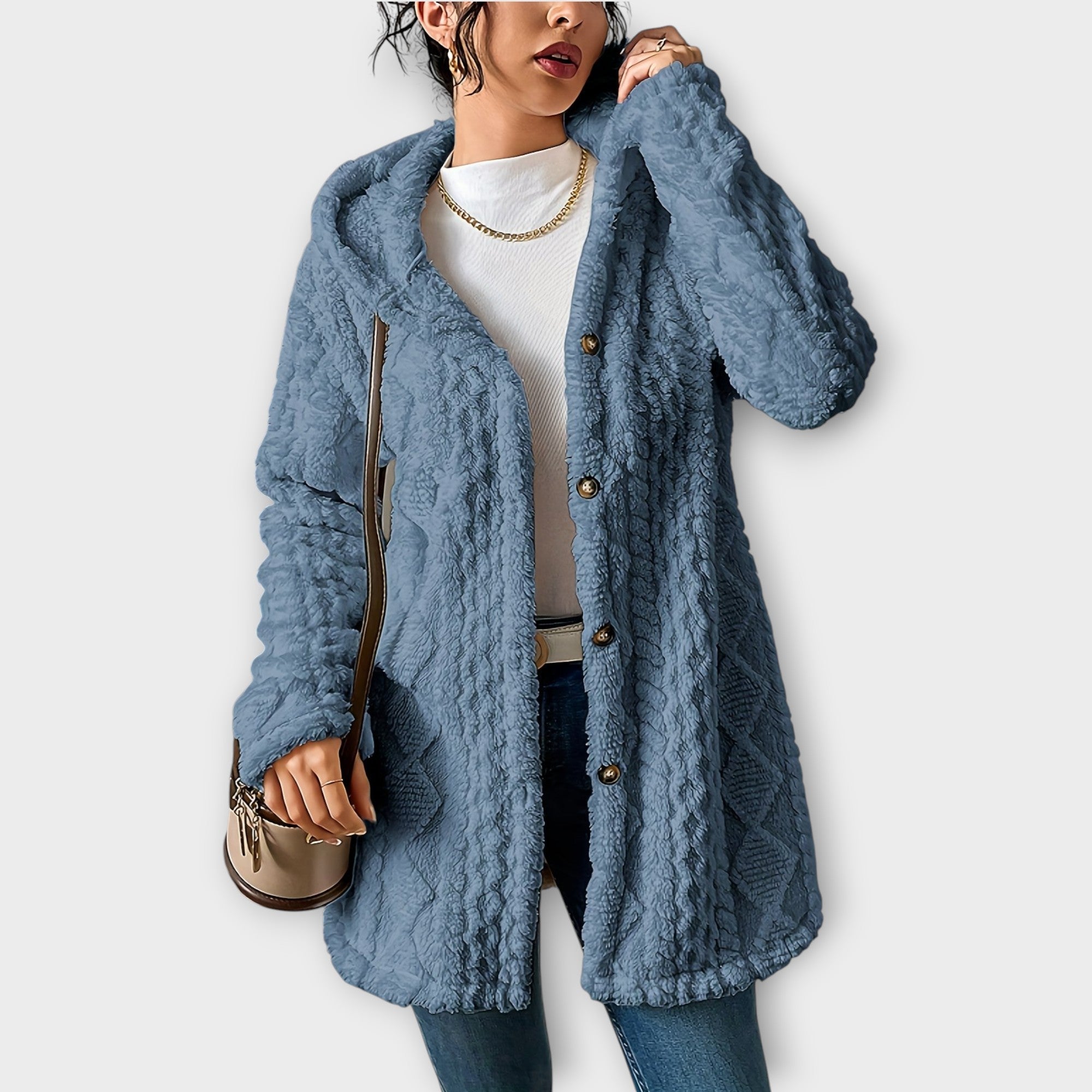 Cozy Textured Hooded Winter Jacket