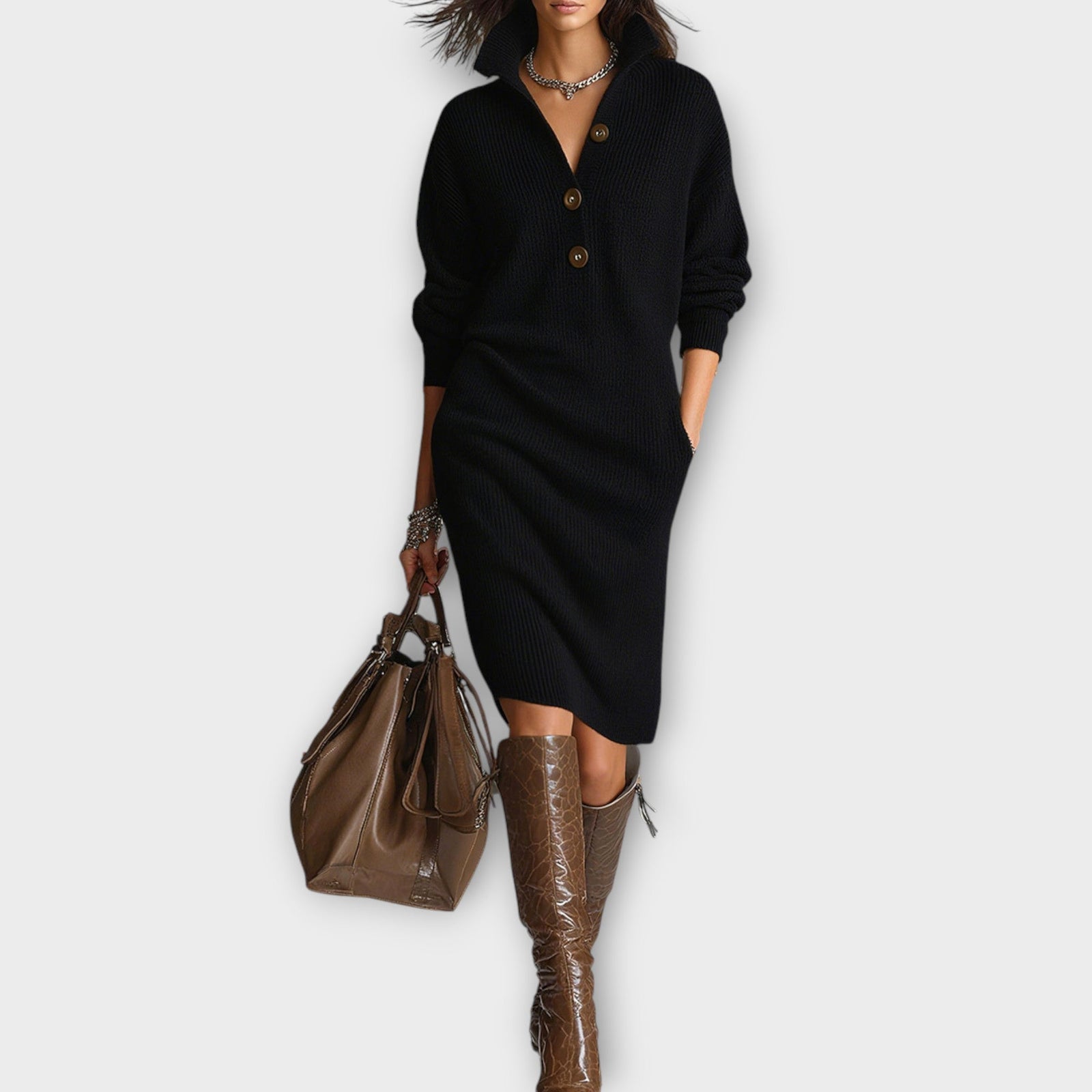 Ribbed Knitted Dress