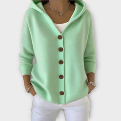 Cozy Chic Button-Front Hooded Cardigan