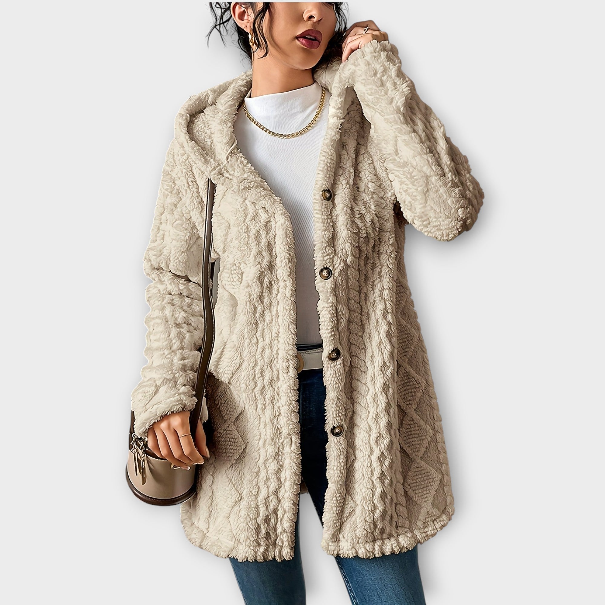 Cozy Textured Hooded Winter Jacket