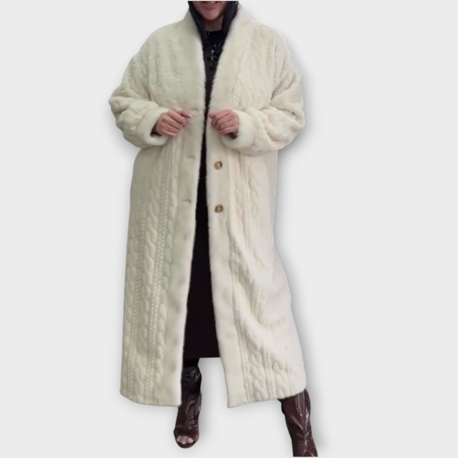 Elegant Faux Fur Long Winter Coat