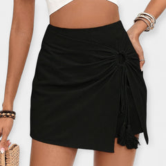 High-Waisted Shorts with Skirt