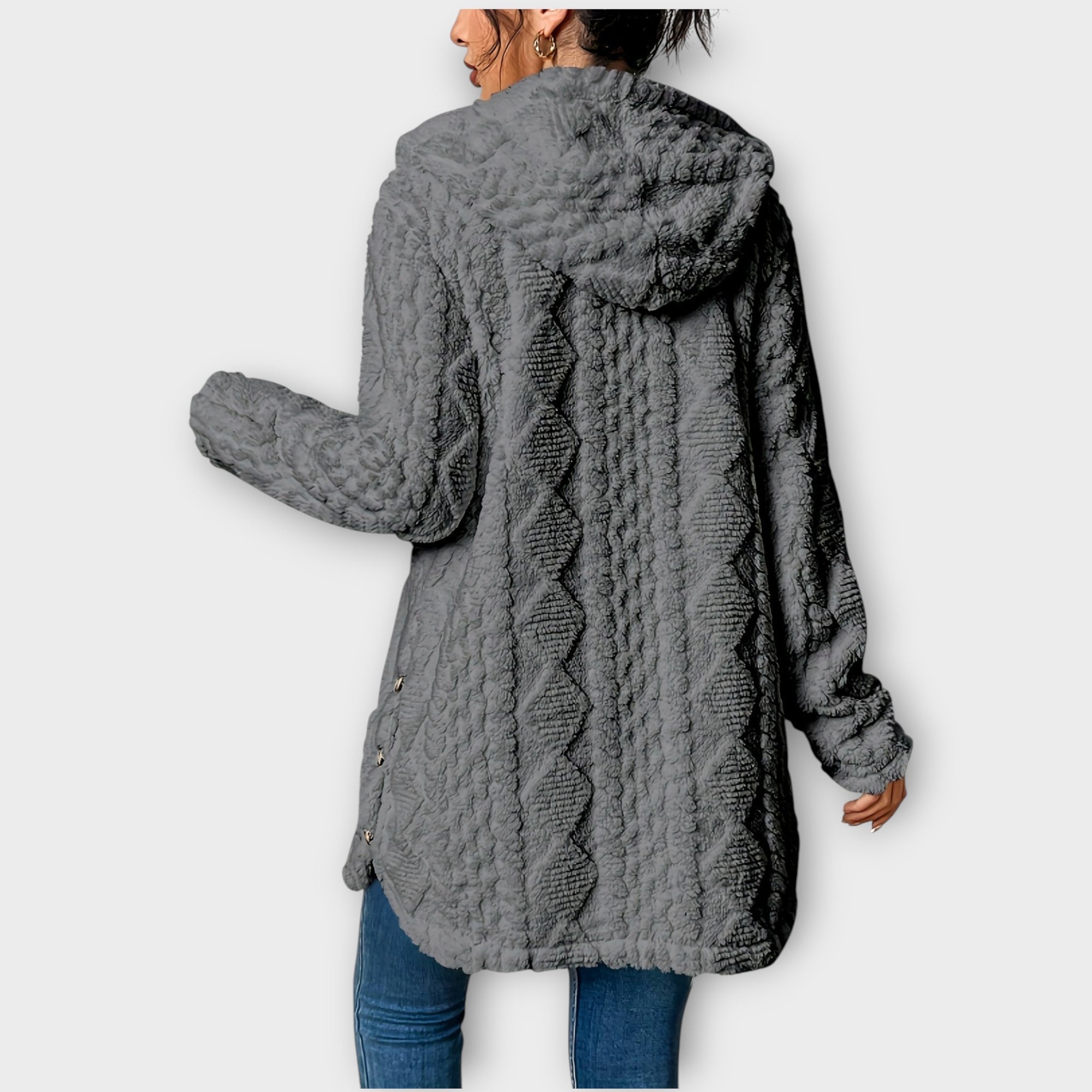 Cozy Textured Hooded Winter Jacket
