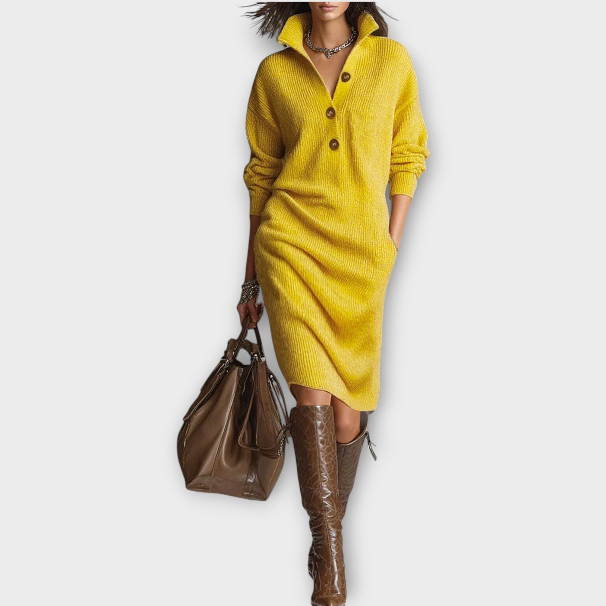 Ribbed Knitted Dress