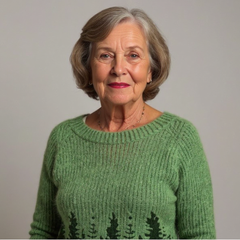 Knitted Sweater with Nature-Inspired Pattern