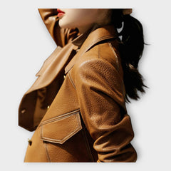 Elegant Leather Jacket with Modern Design and Refined Aesthetic