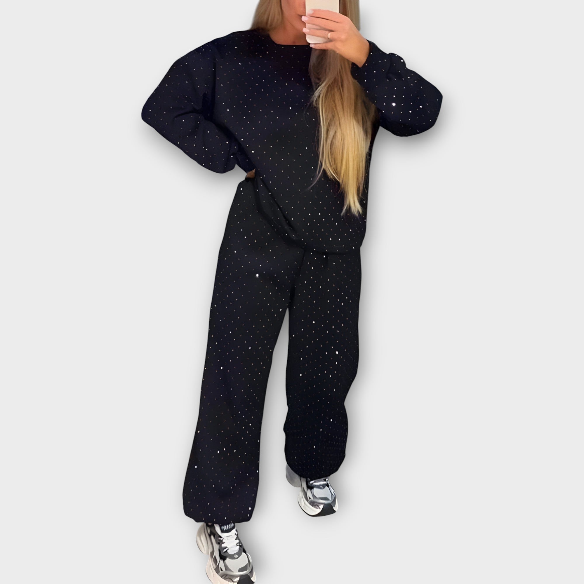 Chic Rhinestone Lounge Set