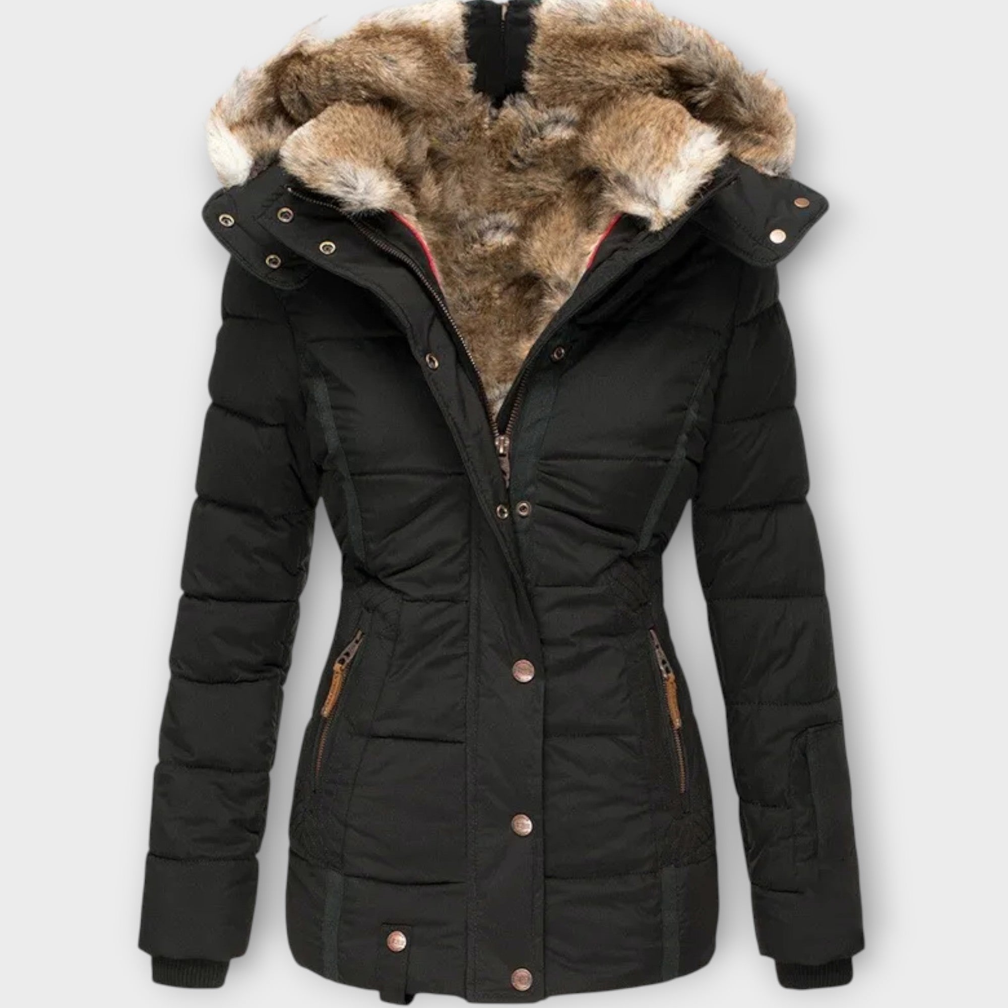 Luxury Winter Parka with Faux Fur Hood