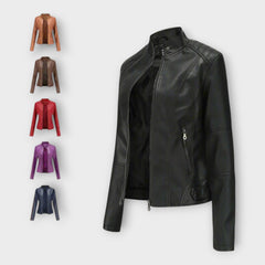 Leather Elegant Blazer with Modern Line and Timeless Style