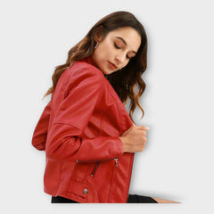 Leather Elegant Blazer with Modern Line and Timeless Style