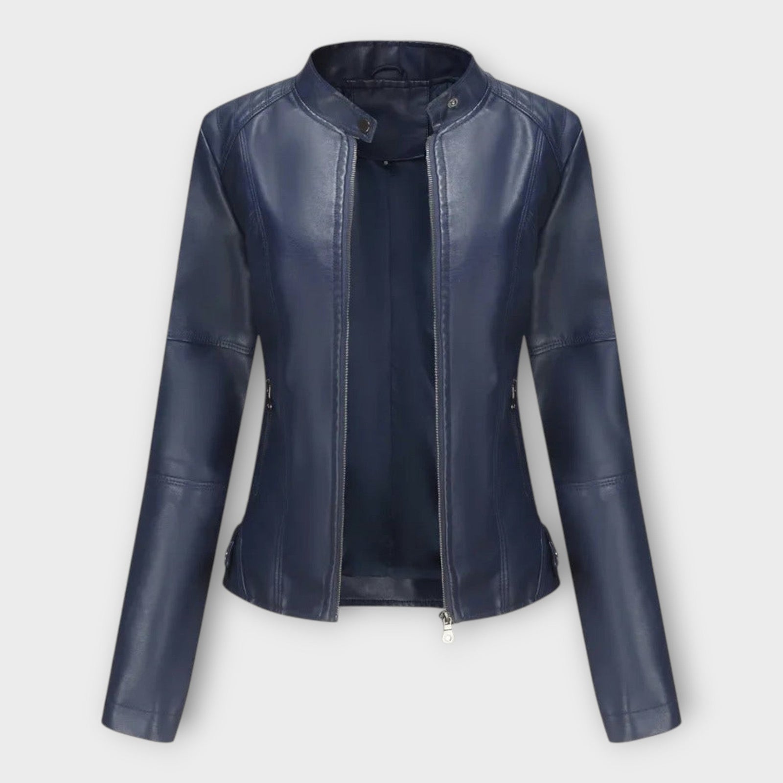 Leather Elegant Blazer with Modern Line and Timeless Style