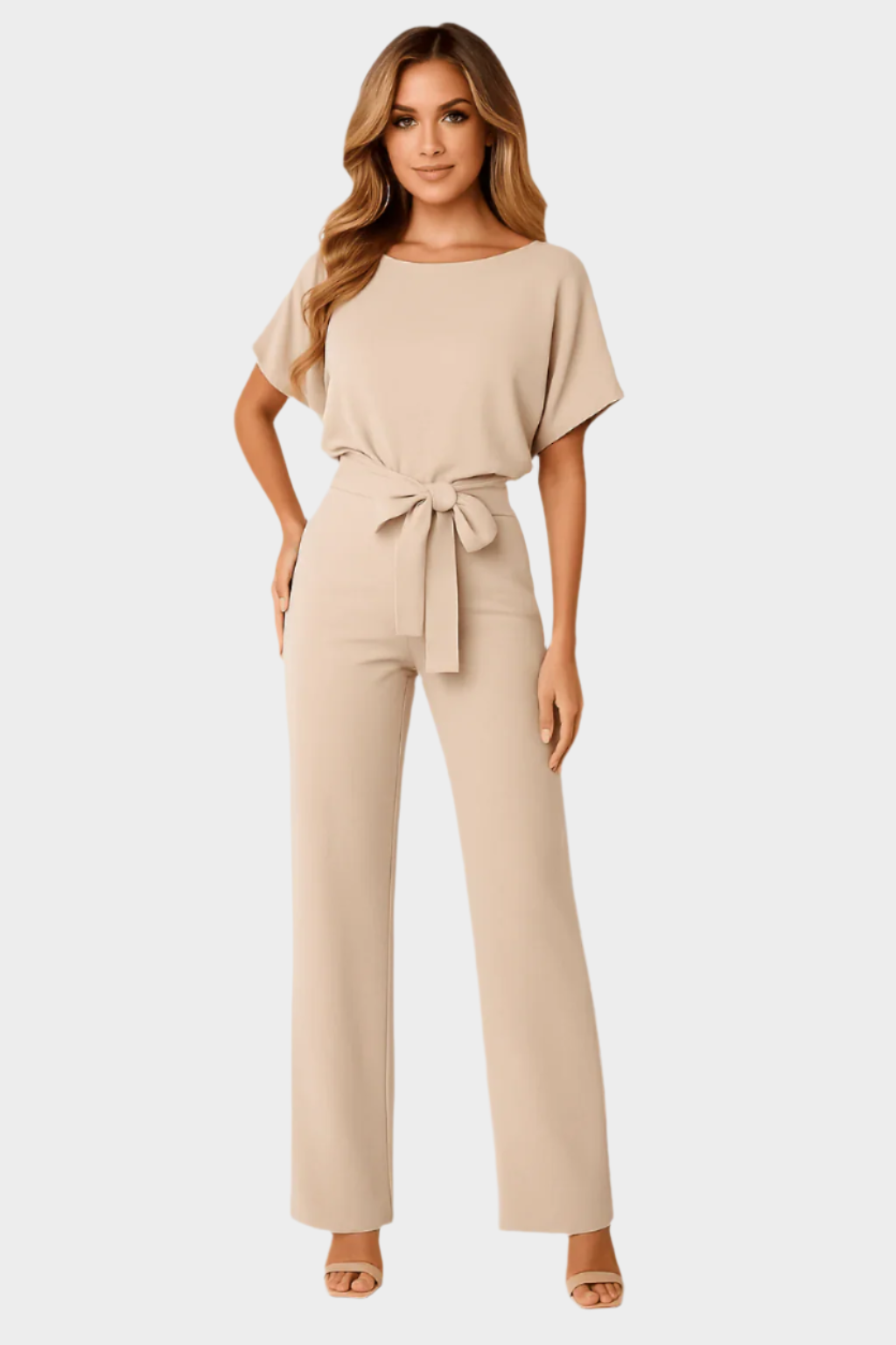 Full-Length Jumpsuit with Belt