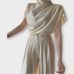 Women's High-Waisted Pleated Pants