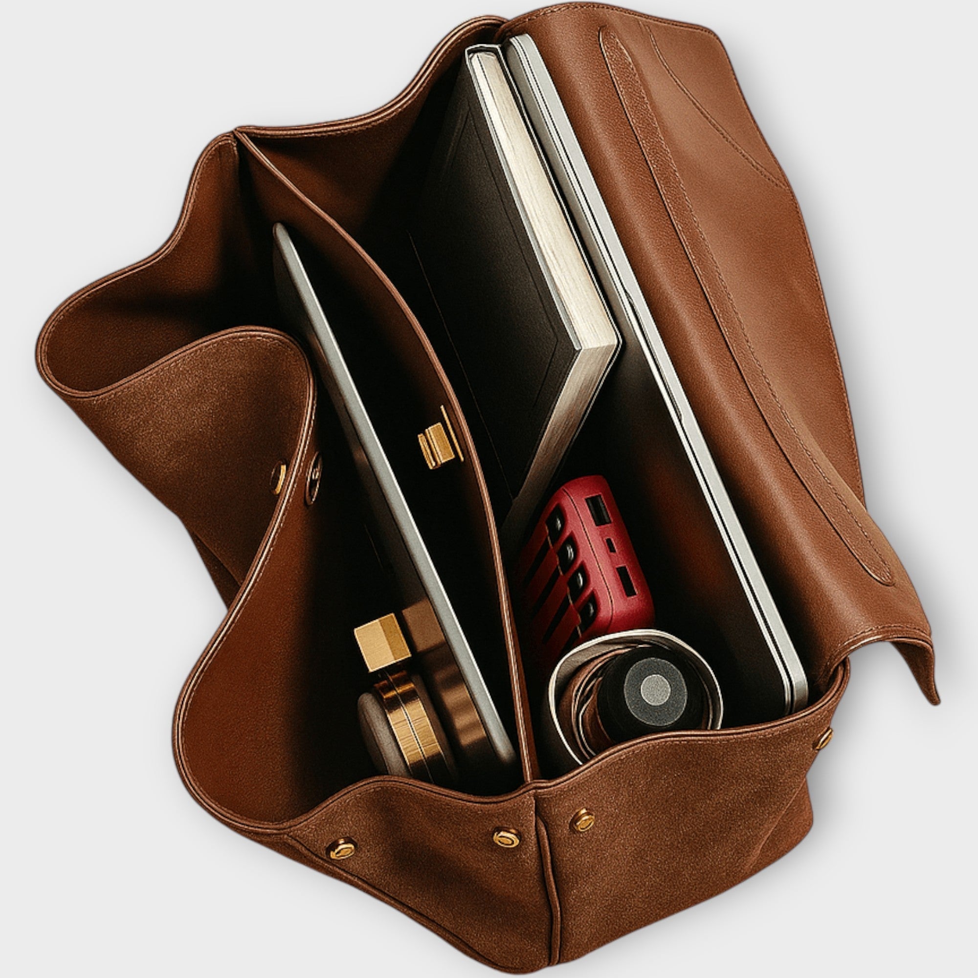 Genuine Suede Shoulder Bag with Full Grain Leather Lining