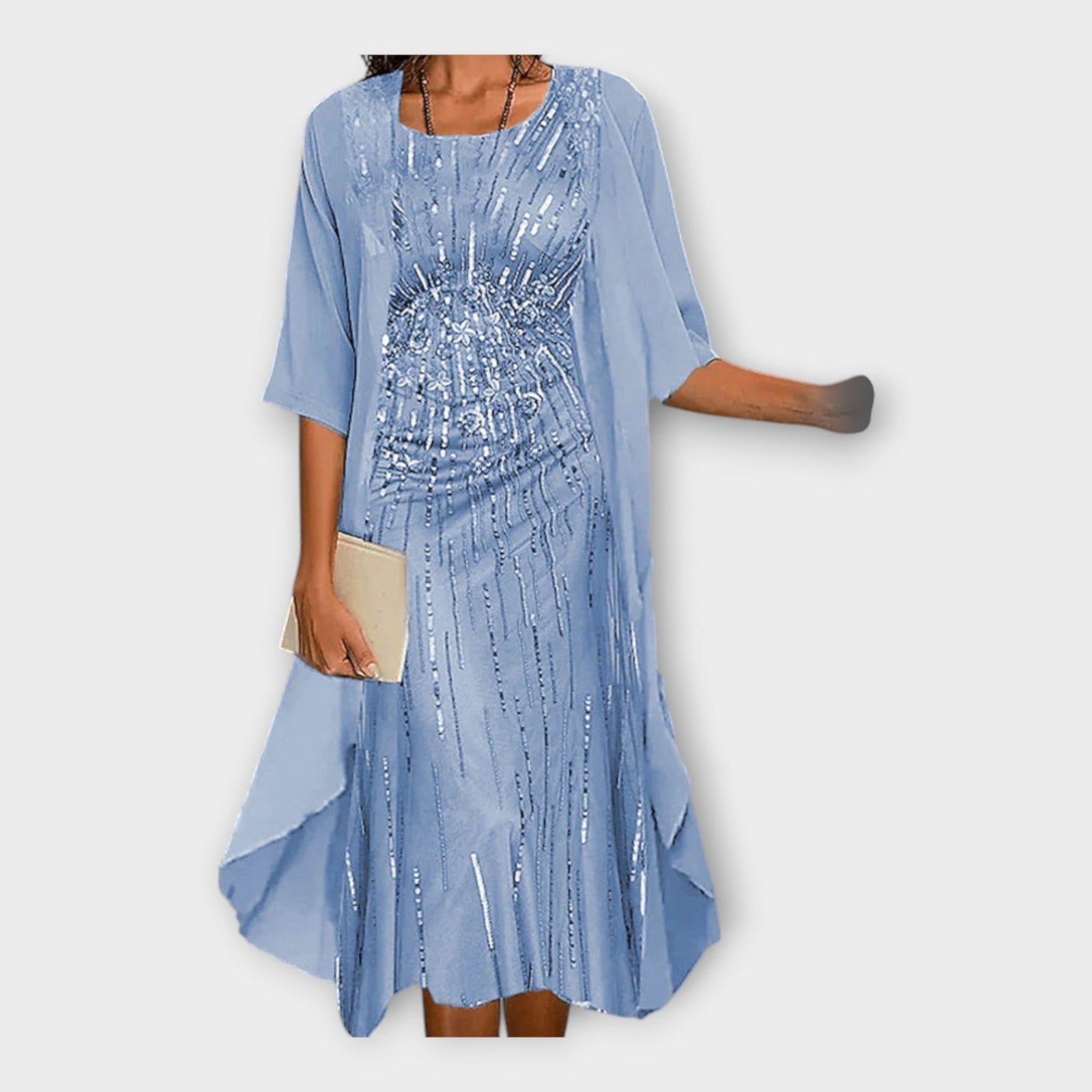 Airy Dress with Outer Jacket and Patterns