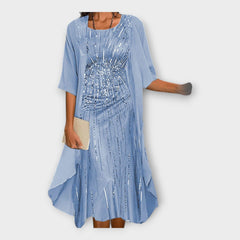 Airy Dress with Outer Jacket and Patterns