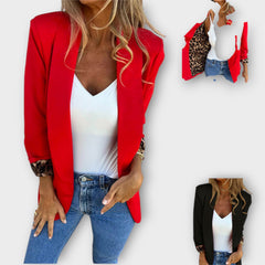 Chic Rolled-Sleeve Open Blazer