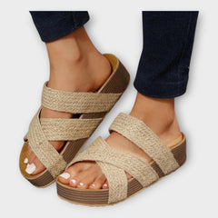 Platforms with Woven Detail and Wide Strap
