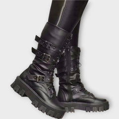 Rogue Edge Buckle Combat Boots