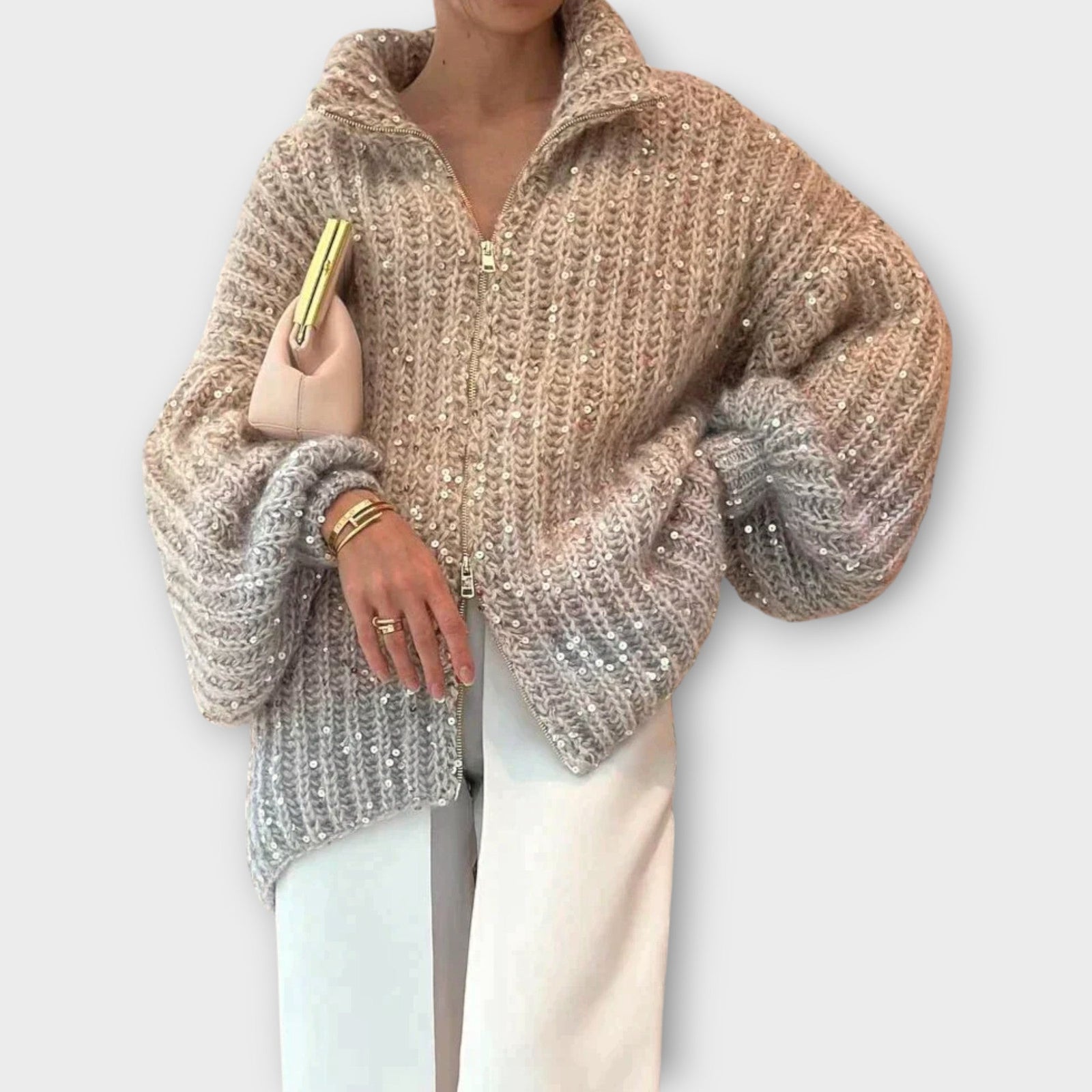 Chunky Knit Sequin Sweater