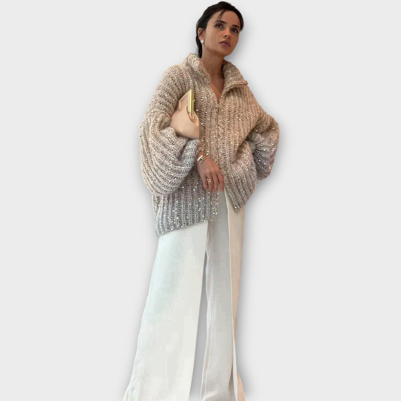 Chunky Knit Sequin Sweater